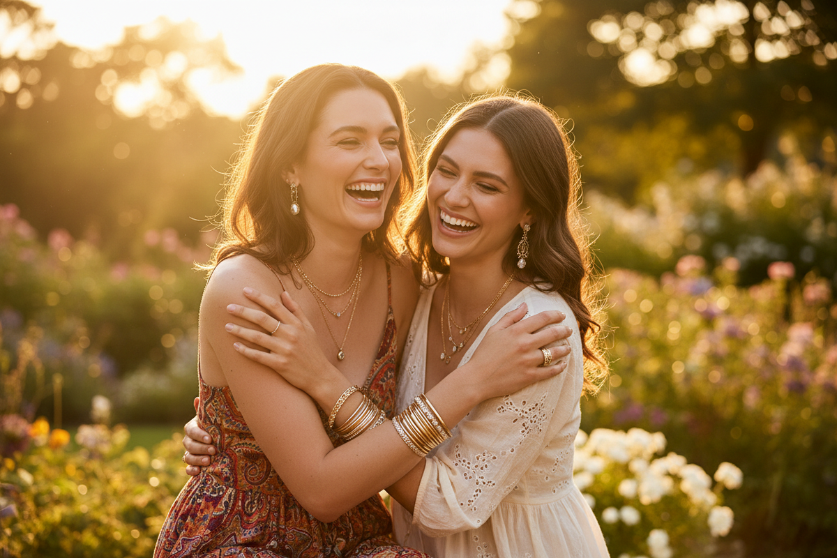 Banner vrouwen met sieraden